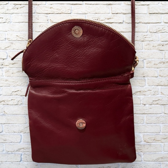 Vera Pelle Soft Leather Crossbody with Tassel Burgundy - Borse in Pelle handbag - Picture 4 of 9